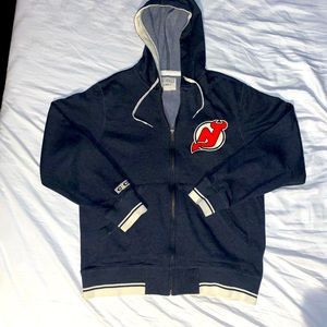 CCM Vintage apparel NJ Devils zip up hoodie size L
